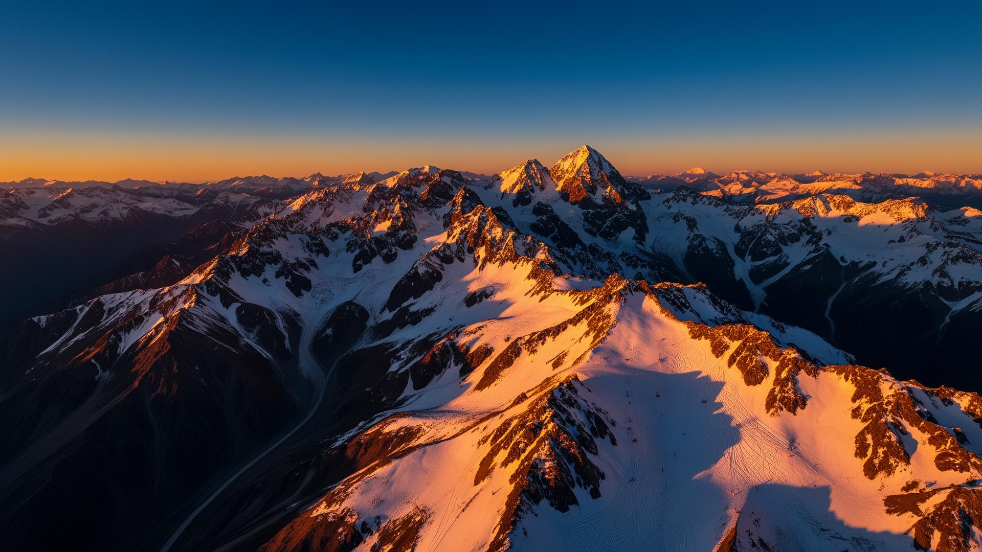 Andes mountains at sunset